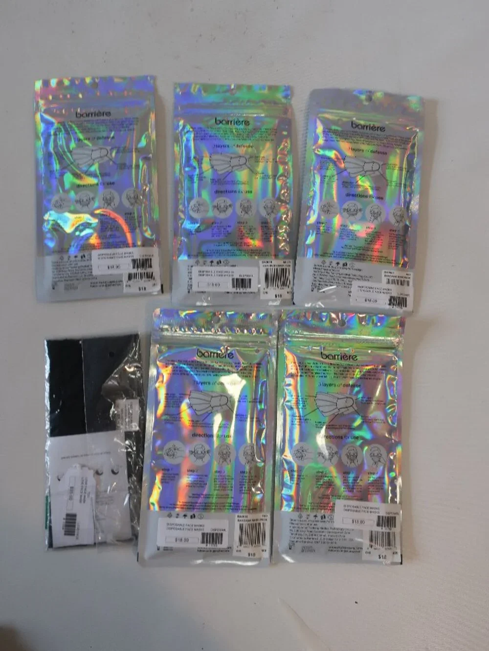NWT Barriere Multicolor (Item- C) Mixed Lot-25/Disposable + 1/Cloth Face Mask